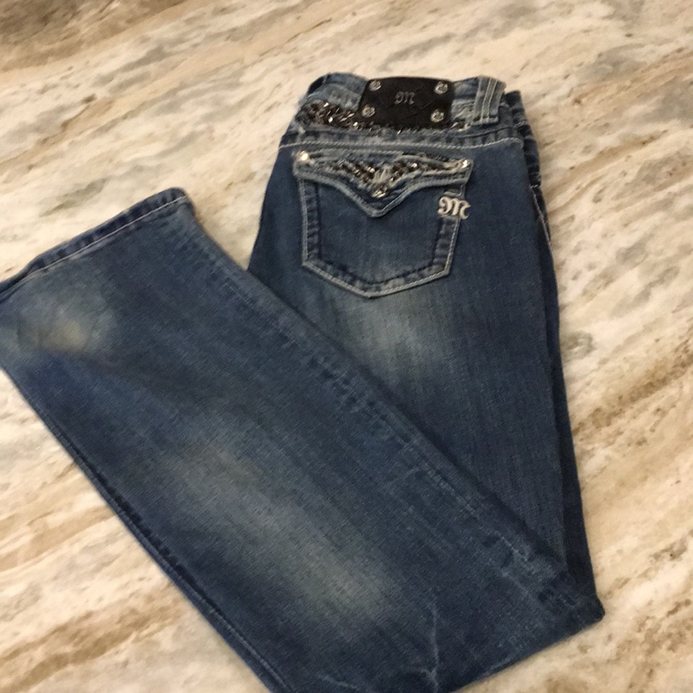 Miss Me embellished distressed jeans.  Size 27